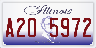 IL license plate A205972