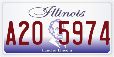 IL license plate A205974
