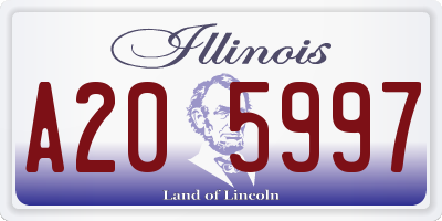 IL license plate A205997
