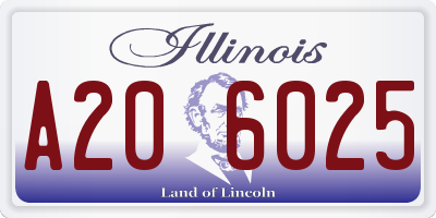 IL license plate A206025
