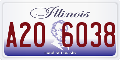 IL license plate A206038