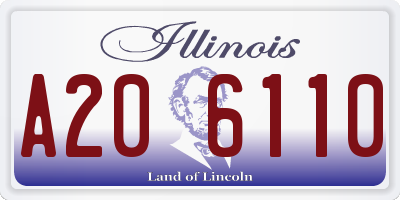 IL license plate A206110