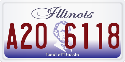 IL license plate A206118