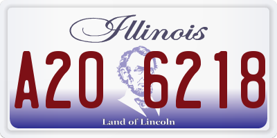 IL license plate A206218