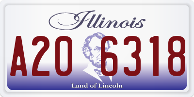 IL license plate A206318