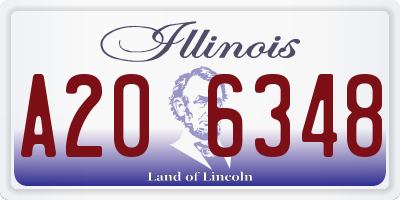 IL license plate A206348