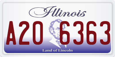 IL license plate A206363