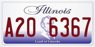 IL license plate A206367