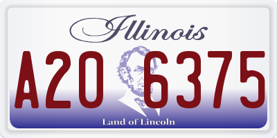 IL license plate A206375