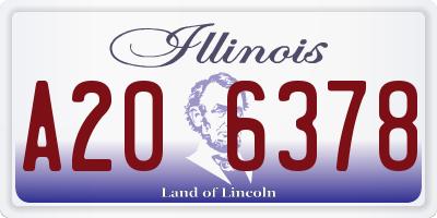 IL license plate A206378