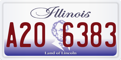 IL license plate A206383