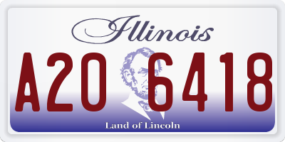 IL license plate A206418