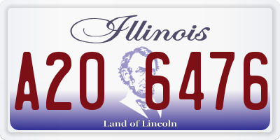 IL license plate A206476