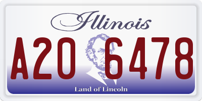 IL license plate A206478