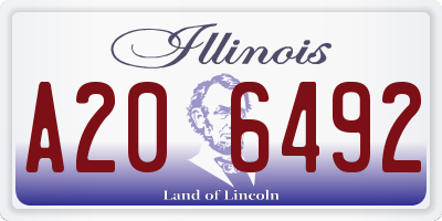 IL license plate A206492