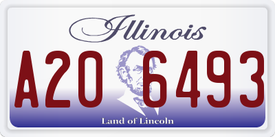 IL license plate A206493