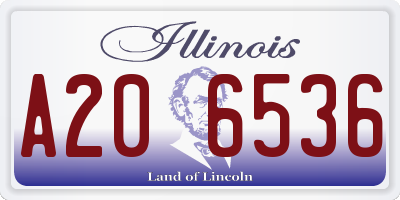 IL license plate A206536