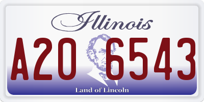 IL license plate A206543
