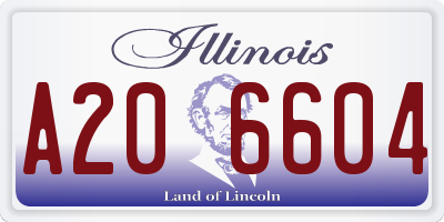 IL license plate A206604