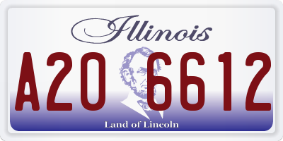 IL license plate A206612