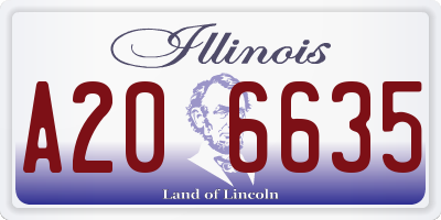 IL license plate A206635