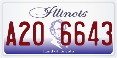 IL license plate A206643