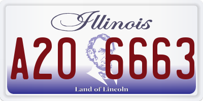 IL license plate A206663