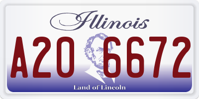 IL license plate A206672