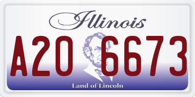 IL license plate A206673