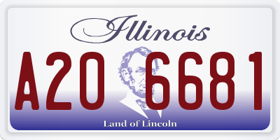 IL license plate A206681