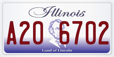 IL license plate A206702