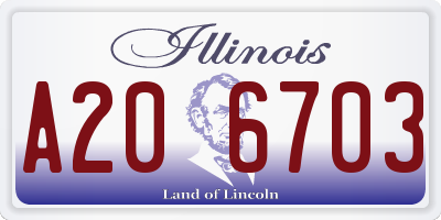 IL license plate A206703
