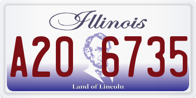 IL license plate A206735