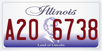 IL license plate A206738