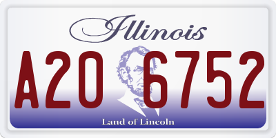 IL license plate A206752