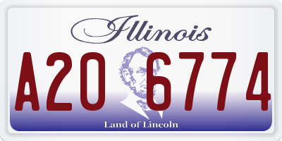 IL license plate A206774