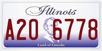 IL license plate A206778
