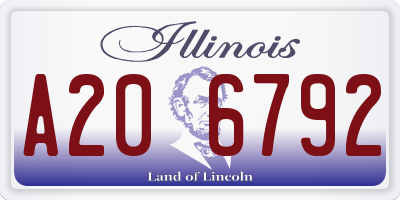 IL license plate A206792