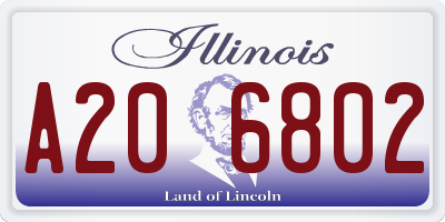 IL license plate A206802