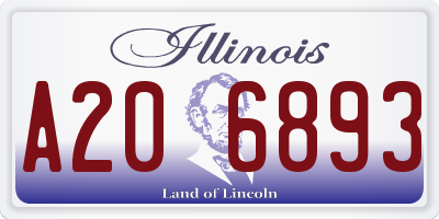 IL license plate A206893