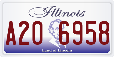 IL license plate A206958