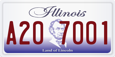 IL license plate A207001