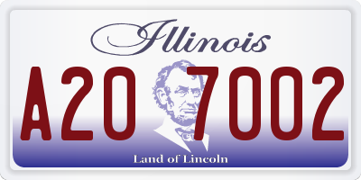 IL license plate A207002