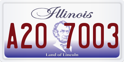 IL license plate A207003