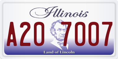 IL license plate A207007