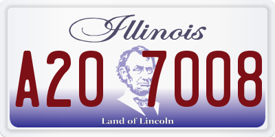 IL license plate A207008