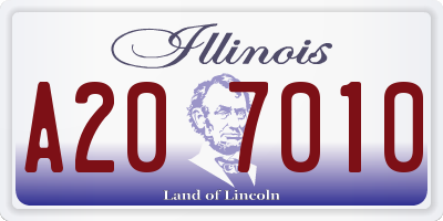 IL license plate A207010