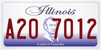 IL license plate A207012