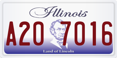 IL license plate A207016