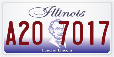 IL license plate A207017